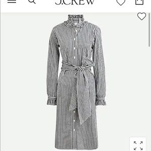 J. Crew! Navy Classic-fit ruffleneck shirtdress